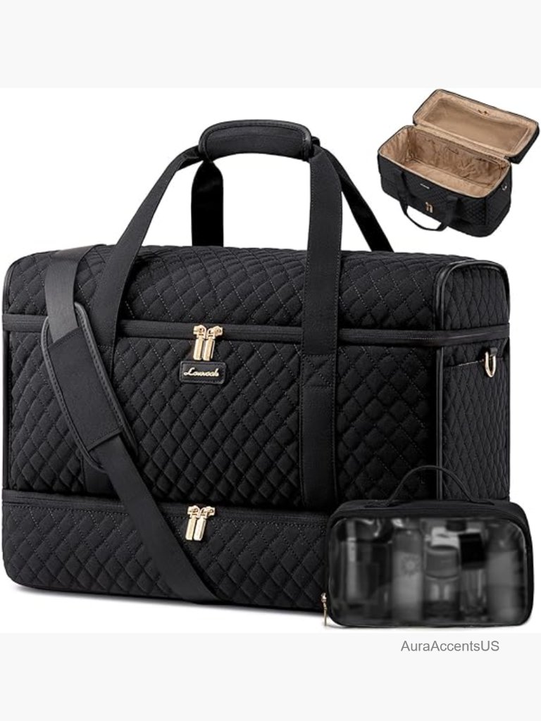 Large Travel Duffle Bag Weekender Carry On With Shoe Compartment 50l